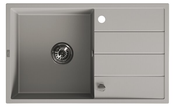 Laveo Wolin, 1 rekeszes gránit mosogató 780x480x185 mm, szürke, LAV-SPW_511T