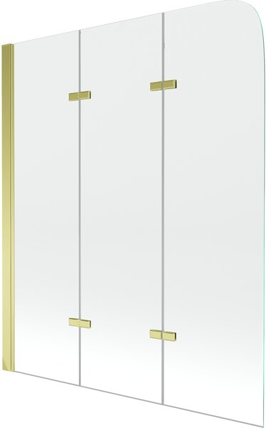 Mexen FELIX, kádparaván, 3 lapos, 120 x 140 cm, arany-átlátszó, 890-120-003-50-00