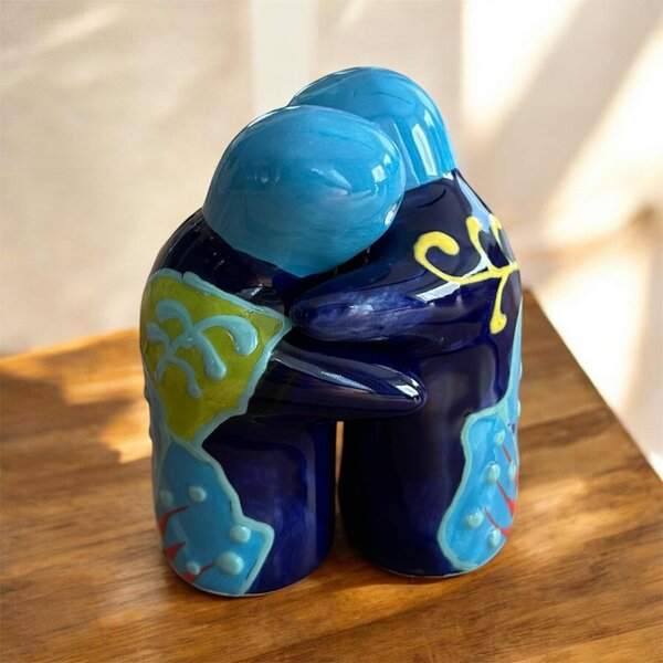 Mediterrán Kék kerámia só- és borsszóró pár (8 × 5 cm)