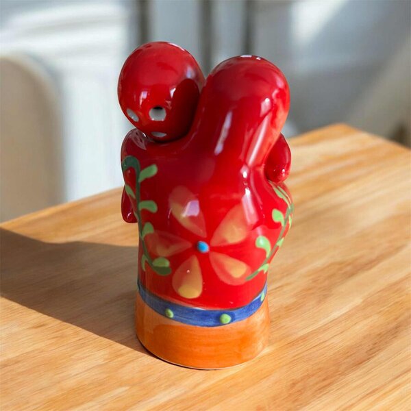 Mediterrán Piros kerámia só- és borsszóró pár (8 × 5 cm)