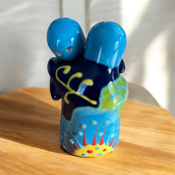 Mediterrán Kék kerámia só- és borsszóró pár (8 × 5 cm)
