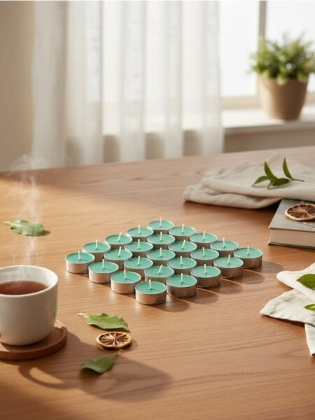 Sinsay - Illatmentes tea gyertyák 24 pack - zöld