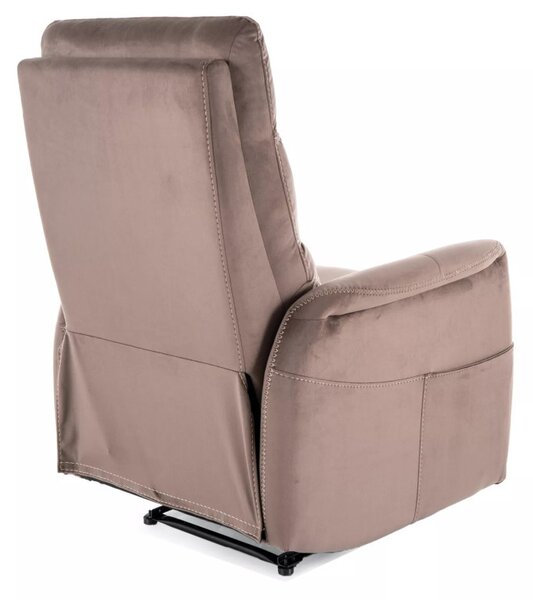 Solon M Velvet Masszázs Relax Fotel Bársony Cappuccino