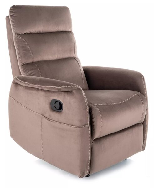 Solon M Velvet Masszázs Relax Fotel Bársony Cappuccino