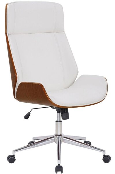 DMQ Albert fehér műbőrös diófa irodai szék