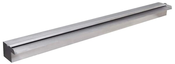 Négyszögletes rozsdamentes acél medence szökőkút LED fényekkel 90 cm