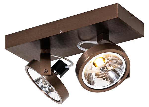 Design spotlámpa sötét bronz 2-lámpás forgatható és dönthető - Go