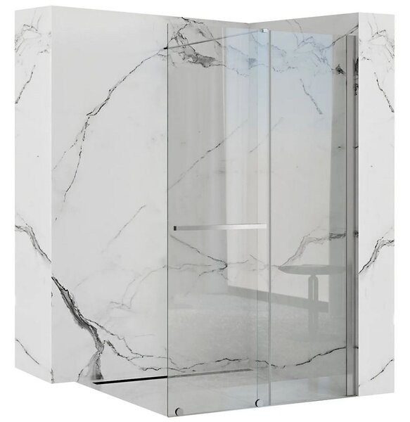Rea - Cortis eltolható zuhanyparaván 120x200cm, 6mm üveg, átlátszó üveg / króm profil, REA-K7211