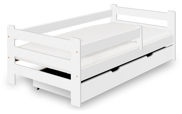 KUBIUS fa gyerekágy ágyneműtartóval 80x140 - fehér
