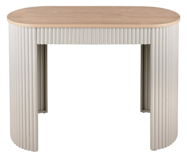 Bézs fém konzolasztal 40x100 cm Estriado – Leitmotiv