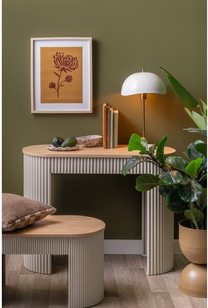 Bézs fém konzolasztal 40x100 cm Estriado – Leitmotiv