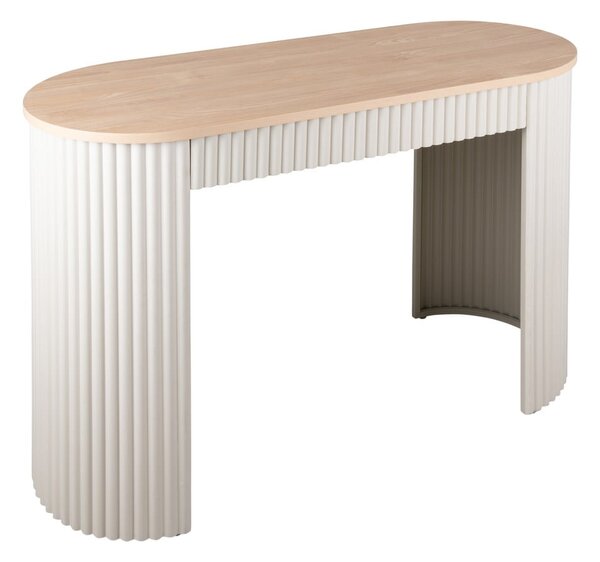 Bézs fém konzolasztal 40x100 cm Estriado – Leitmotiv