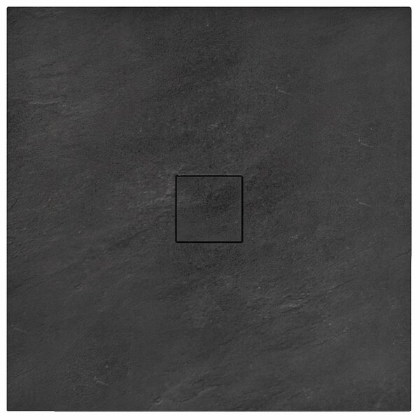 Rea BLACK STONE - Kő zuhanytálca 90 x 90 x 3,5 cm + szifon, fekete, REA-K9601