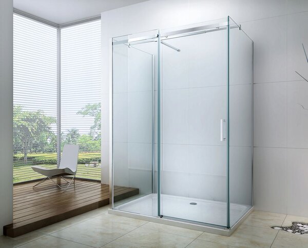 Mexen OMEGA 3 falú zuhanykabin 100x90 cm, 8 mm-es üveg, króm profil-átlátszó üveg, 825-100-090-03-00