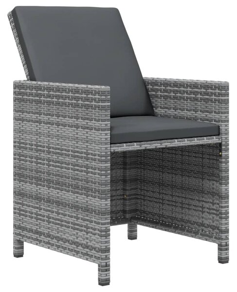 17 részes szürke polyrattan kerti étkezőgarnitúra párnákkal