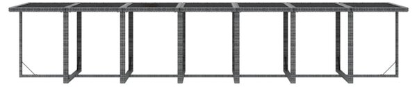 19 részes szürke polyrattan kerti étkezőgarnitúra párnákkal