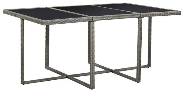 11 részes szürke polyrattan kültéri étkezőszett párnákkal