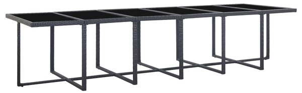 17 részes fekete polyrattan kültéri étkezőszett párnákkal