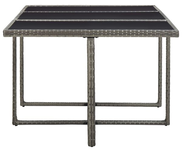 11 részes szürke polyrattan kültéri étkezőszett párnákkal