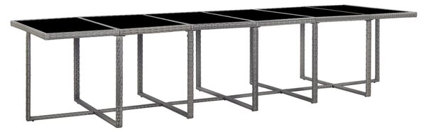 17 részes szürke polyrattan kültéri étkezőgarnitúra párnákkal