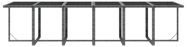 13 részes szürke polyrattan kerti étkezőgarnitúra párnákkal