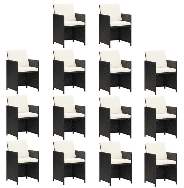15 részes szürke polyrattan kerti étkezőgarnitúra párnákkal