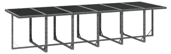 13 részes szürke polyrattan kerti étkezőgarnitúra párnákkal
