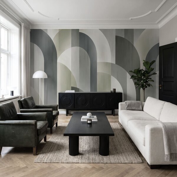 Fotótapéta Szürke és fehér art deco mintázat, Absztrakt fotótapéta, Népszerű fotótapéta - Tapeko.hu