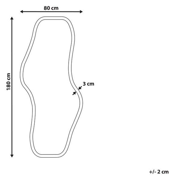 Falitükör BIOLLET 80 cm 180 cm Császárfa Természetes