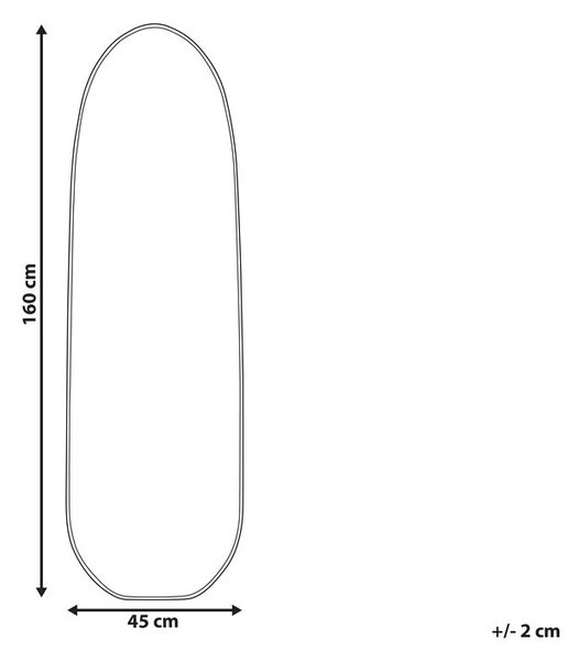 Falitükör DARNETS 45 cm 160 cm Fém Fekete
