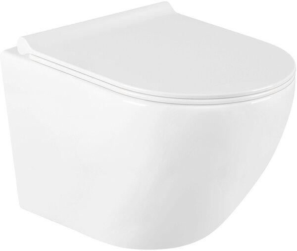 Mexen LENA Keret nélküli, falra szerelhető WC-csésze lassan eső üléssel SLIM, 48 x 36 cm, fehér, 30220500