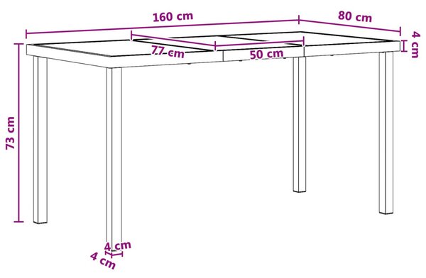 Kert étkező szett 9 pcs Fekete és Antracit 160 x 80 x 73 cm