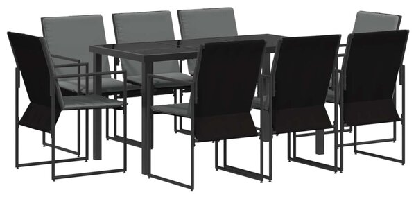 Kert étkező szett 9 pcs Fekete és Antracit 160 x 80 x 73 cm