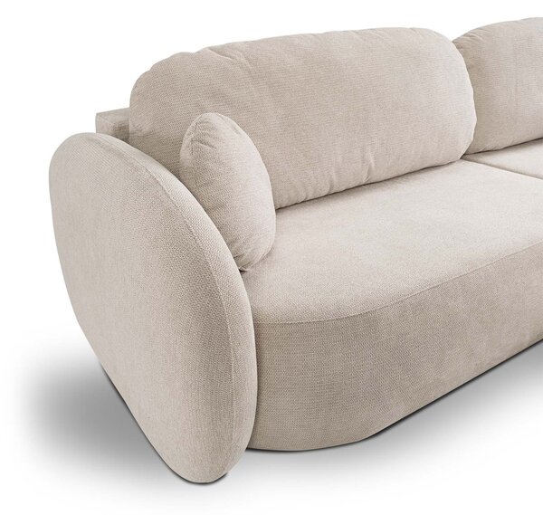OLIO ágyazható L alakú sarokkanapé - krémszínű Oldal: Balos