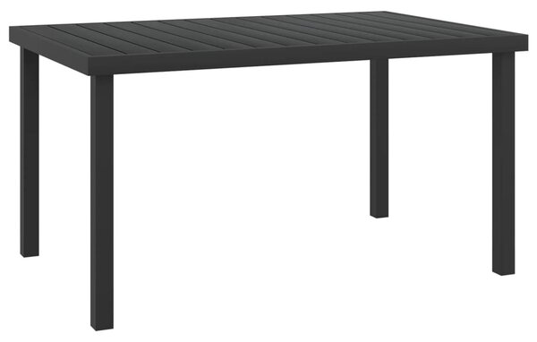 Fekete alumínium és WPC kerti asztal 140 x 90 x 74 cm