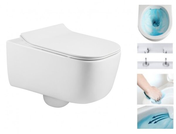Mexen STELLA, függő WC + ülőke, 51 x 35 cm, fehér, 3368XX00 + 39080100