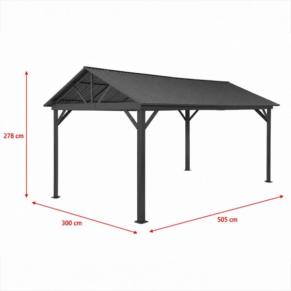 Avenberg PAVILIO Alumínium pergola - 5x3m, fekete