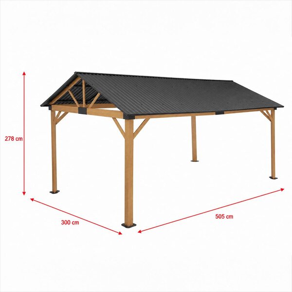 Avenberg PAVILIO Alumínium pergola - 5x3m, natúr
