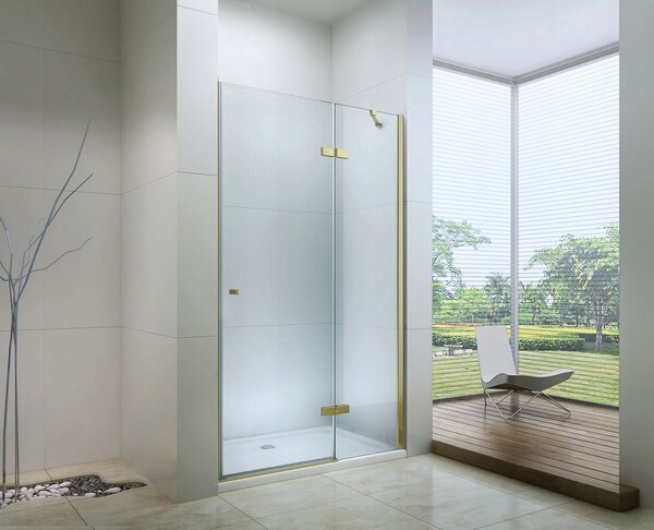 Mexen ROMA zuhany nyílóajtó 100 cm, átlátszó üveg / arany, 854-100-000-50-00