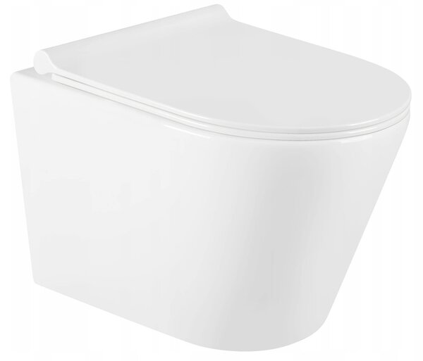 Mexen Rico falra szerelhető WC keret nélküli WC -ülőkével Karcsú ülés hőre keményedő, fehér - 30720500