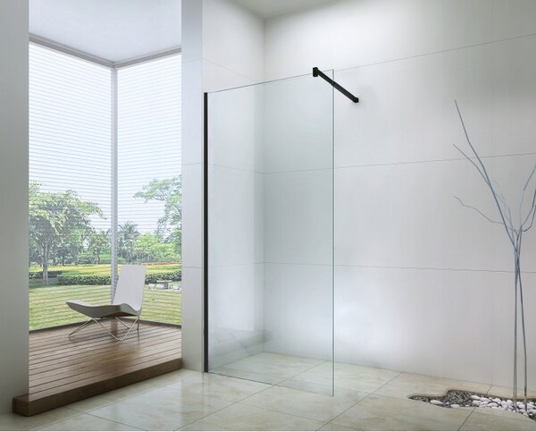 Mexen zuhanyparaván WALK-IN, 70 cm, fekete-átlátszó, 850-070-000-70-00