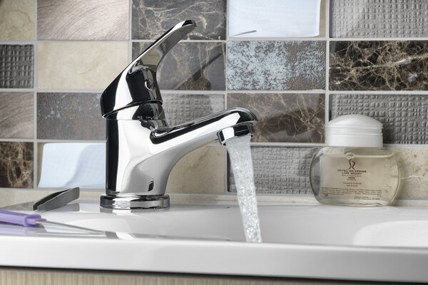 Aqualine, AQUALINE 35 szabadon álló mosdócsap lefolyó nélkül, króm, 52102