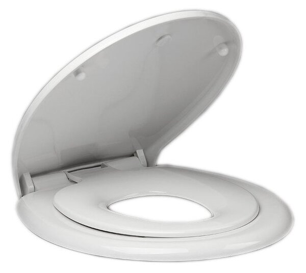 Aqualine Aqualine, Klasszikus WC-ülőkébe integrált gyermek WC-ülőke, Soft Close, fehér, FS125