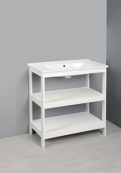 Aqualine Aqualine, ETIDE polcos mosdó 81,5x86x44 cm, matt fehér, ET830