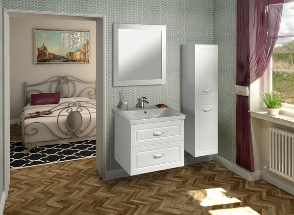 Aqualine Aqualine, FAVOLO tükör keretben 80x80cm, fehér matt, FV080