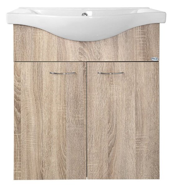 Aqualine Aqualine, KERAMIA FRESH mosdó szekrény 60,60x74x33,7cm, platina tölgy, 50065