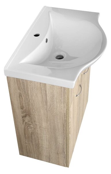 Aqualine Aqualine, KERAMIA FRESH mosdó szekrény 60,60x74x33,7cm, platina tölgy, 50065