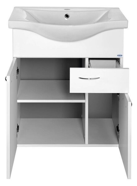Aqualine Aqualine, KERAMIA FRESH mosdószekrény, 1 fiókos, 60,6x74x33,7 cm, fehér, 50064A