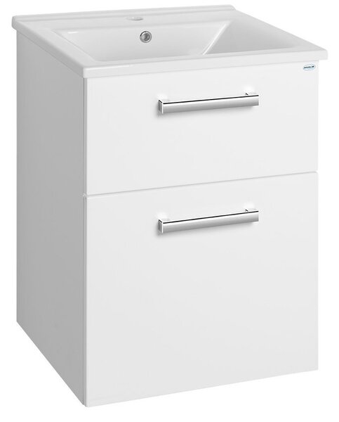 Aqualine Aqualine, VEGA mosdó szekrény 50cm, 2x fiók, fehér, VG053
