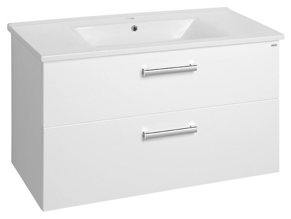 Aqualine Aqualine, VEGA mosdó szekrény 100cm, 2x fiókos, fehér, VG103